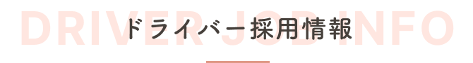 DRIVER JOB INFO ドライバー採用情報